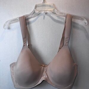 Bali One Smooth U Ultra Light Bra Women 36C Nude DF4580 Lace Trim Underwire